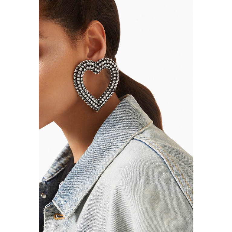 Balenciaga - Heart 2.0 Earrings with Rhinestone in Brass & Resin