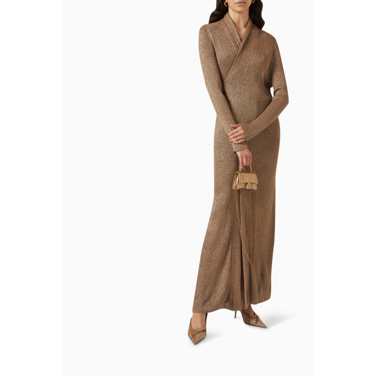 Balenciaga - Wrap Maxi Dress in Lurex Rib-knit
