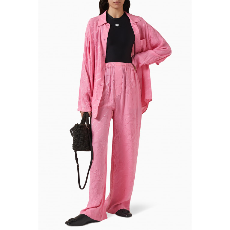 Balenciaga - Logomania Pyjama Pants in Silk-jacquard