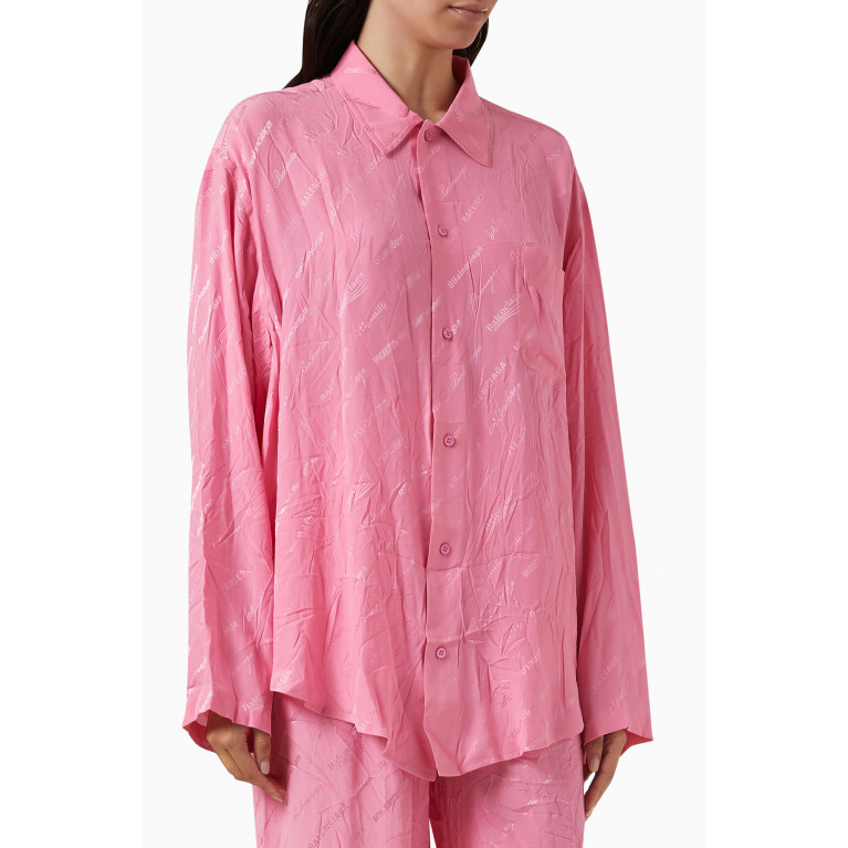 Balenciaga - Long-sleeve Minimal Shirt in Silk-jacquard