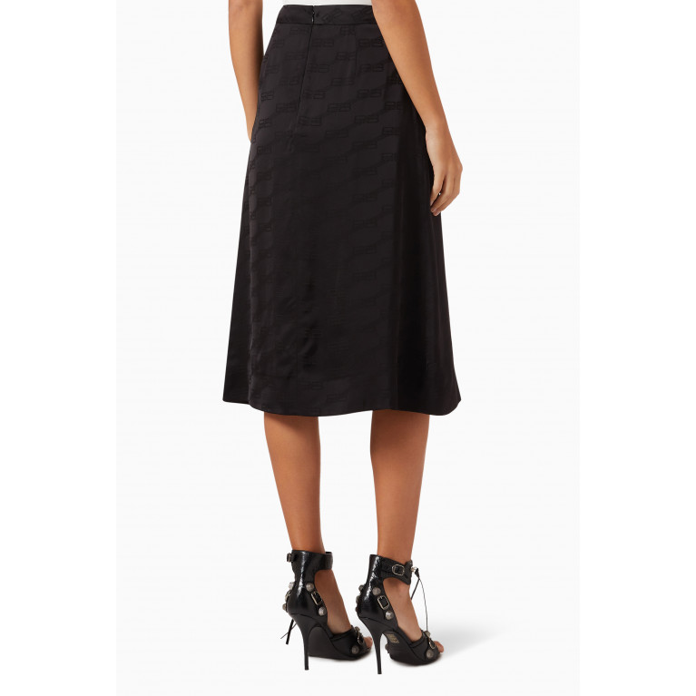 Balenciaga - Flocked Monogram Midi Skirt in Viscose