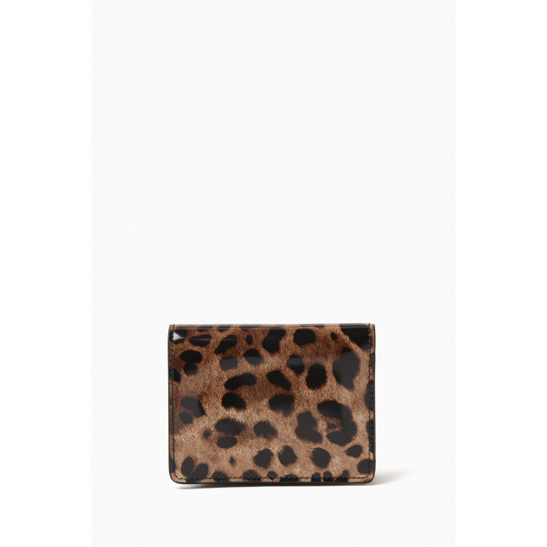 Dolce & Gabbana - x KIM DG Flap Wallet in Leopard-print Polished Leather