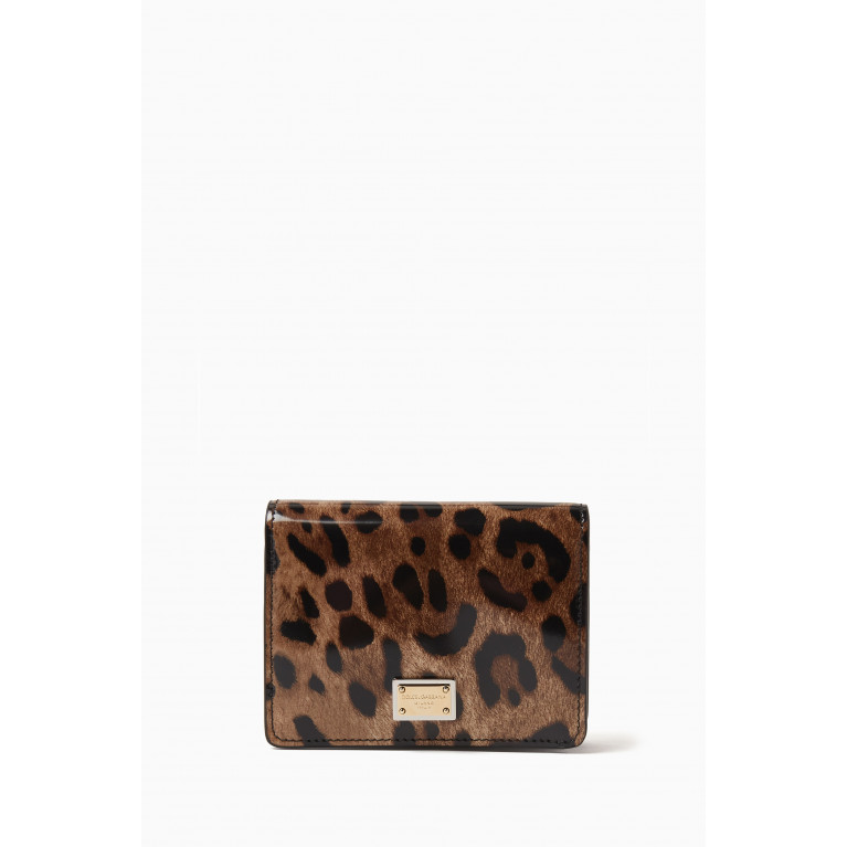 Dolce & Gabbana - x KIM DG Flap Wallet in Leopard-print Polished Leather