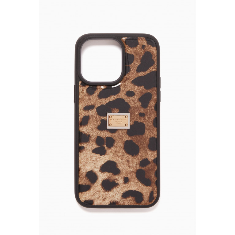 Dolce & Gabbana - Leopard-print iPhone 14 Pro Max Case in Leather