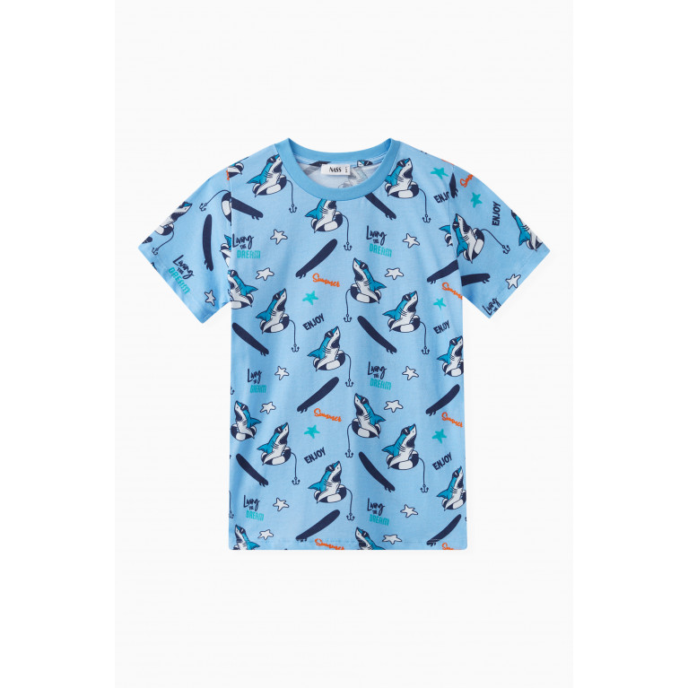 NASS - Shark Print T-Shirt in Cotton