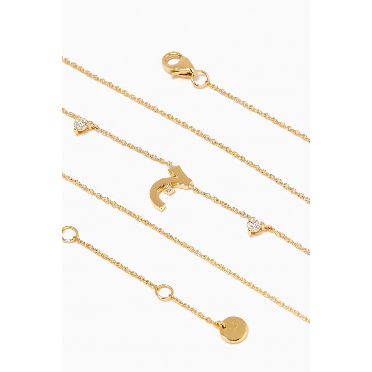 HIBA JABER - Diamond Droplets Initial Necklace - Letter "Jeem" in 18kt Gold