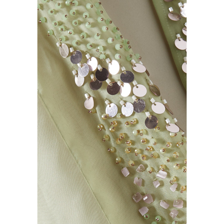 AMARAH - Embellished Abaya Set in Silk