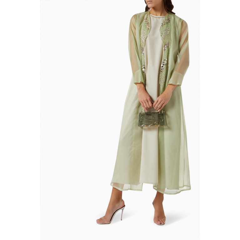 AMARAH - Embellished Abaya Set in Silk