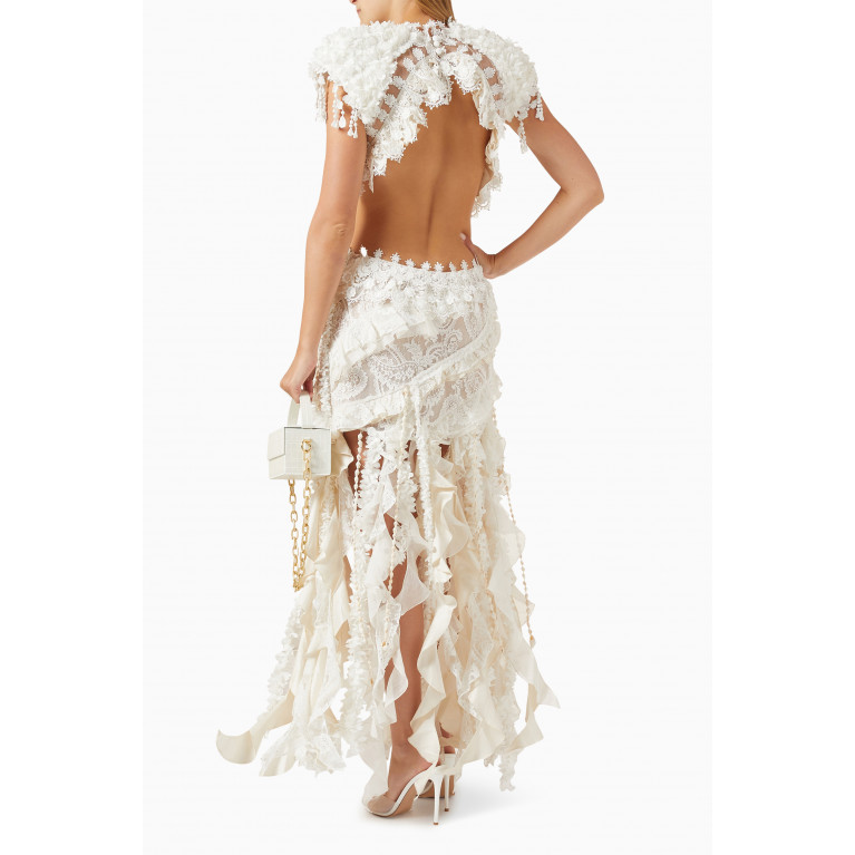 Zimmermann - Wonderland Lace Frilled Mini Dress in Cotton-blend