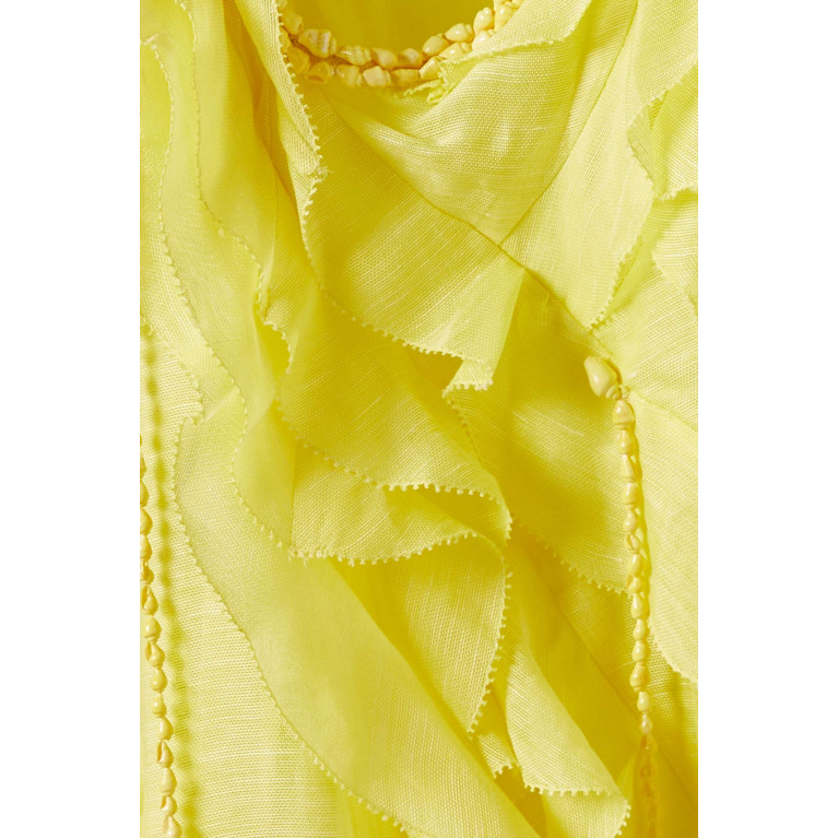 Zimmermann - Wonderland Ruffle Gown in Linen & Silk