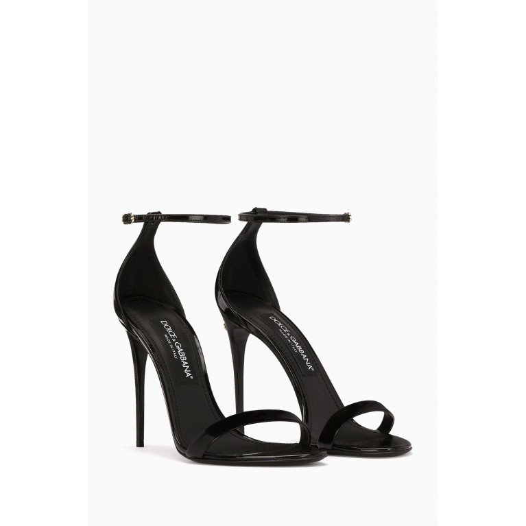 Dolce & Gabbana - x KIM Keira 105 Sandals in Polished Calfskin Black