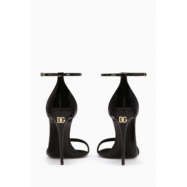 Dolce & Gabbana - x KIM Keira 105 Sandals in Polished Calfskin Black