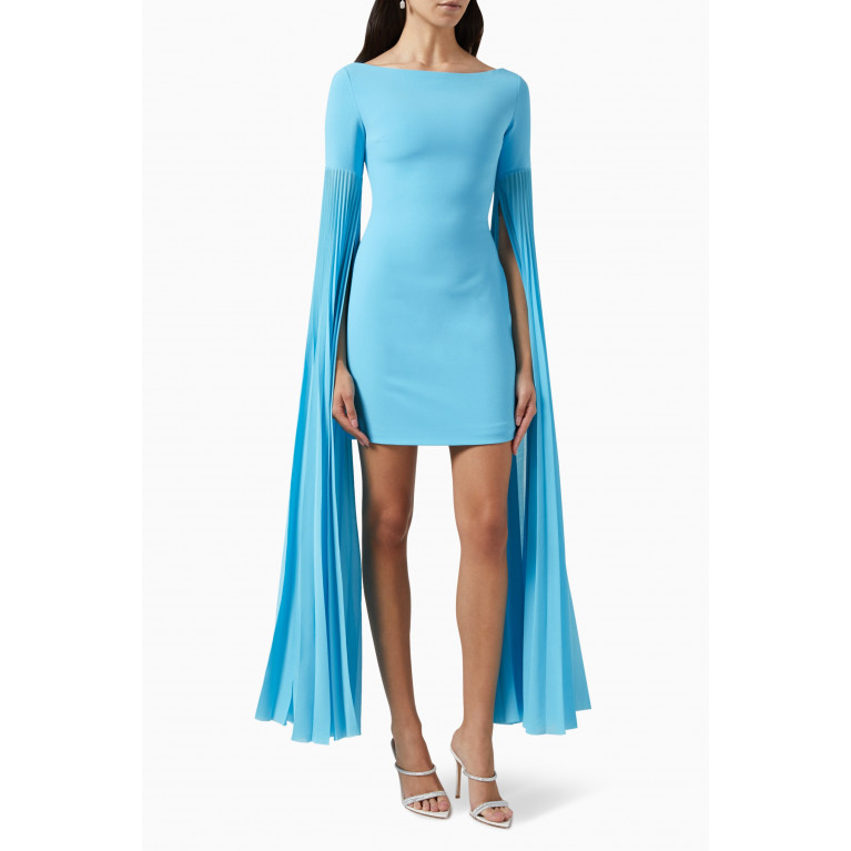 Solace London - Peyton Mini Dress in Crepe Blue