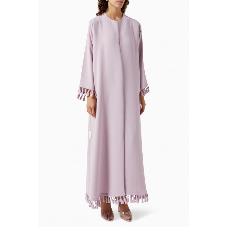 Hessa Falasi - Knotted Tassel-tipped Abaya in Crepe