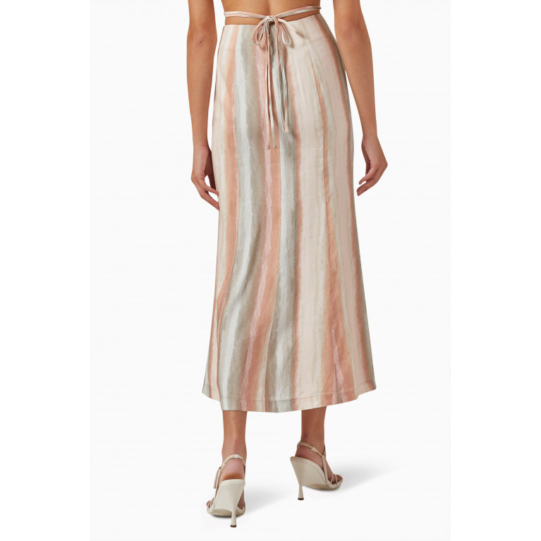 Significant Other - Jessica High-waist Midi Skirt in Linen-blend