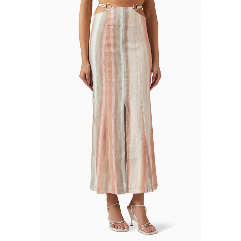 Significant Other - Jessica High-waist Midi Skirt in Linen-blend