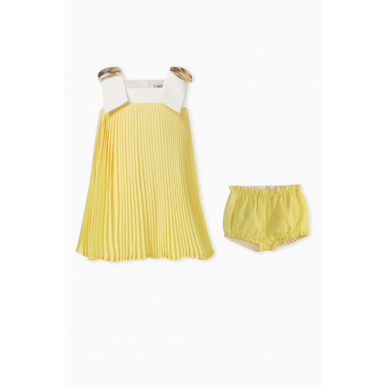 Hucklebones - Pleated Trapeze Dress & Bloomers Yellow