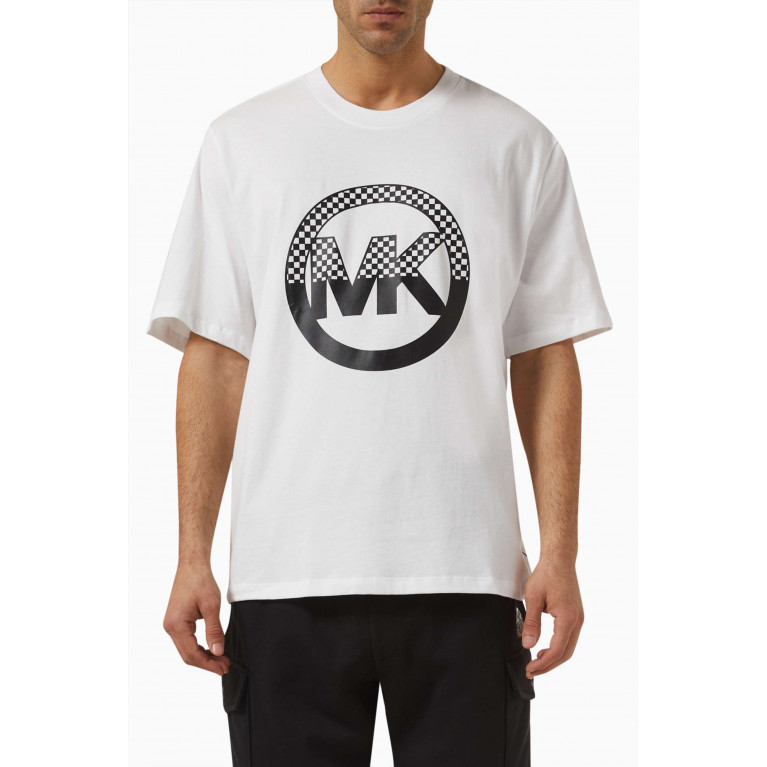 MICHAEL KORS - Checker Logo T-shirt in Cotton Jersey