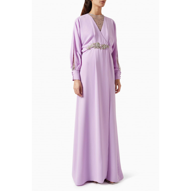 NASS - Crystal-embellished Maxi Dress Purple