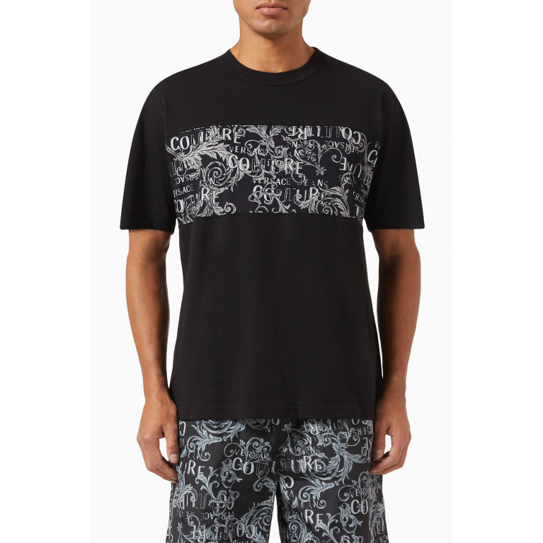 Versace Jeans Couture - Logo Couture Print T-shirt in Cotton Grey