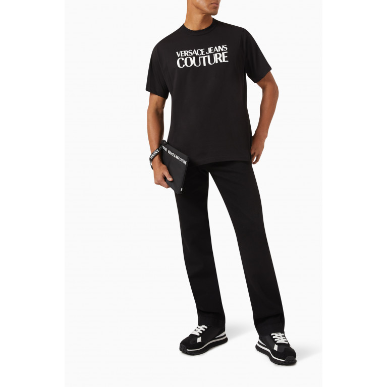 Versace Jeans Couture - Institutional Logo T-shirt in Cotton Jersey Black