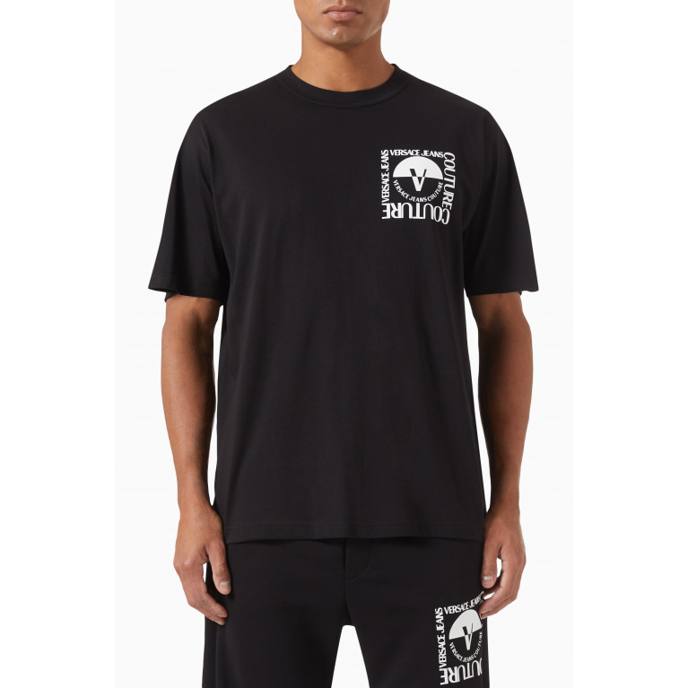 Versace Jeans Couture - Square V-Emblem T-shirt in Organic Cotton Jersey