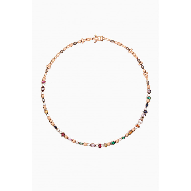 Kismet By Milka - Kaleidoscope Choker Necklace in 14kt Rose Gold