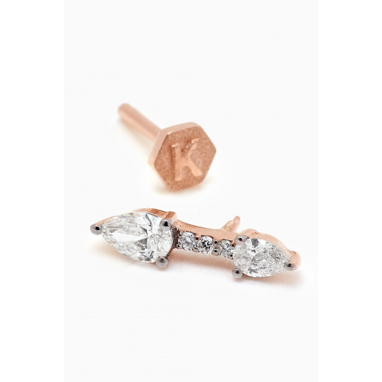 Kismet By Milka - Teardrop Bar Diamond Single Earring in 14kt Rose Gold