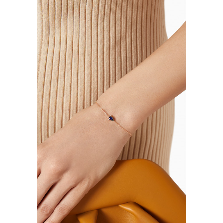 Kismet By Milka - Bull Sapphire Bracelet in 14kt Rose Gold Blue