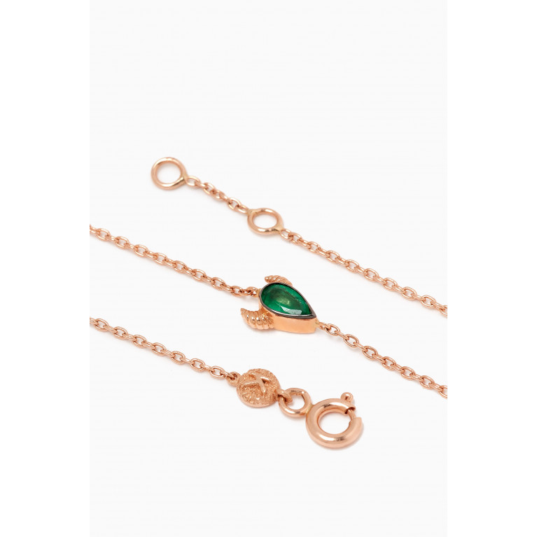 Kismet By Milka - Bull Emerald Bracelet in 14kt Rose Gold Green