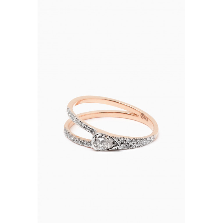 Kismet By Milka - Coraline Diamond Ring in 14kt Rose Gold White