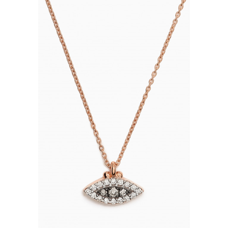 Kismet By Milka - Almond Eye Diamond Necklace in 14kt Rose Gold