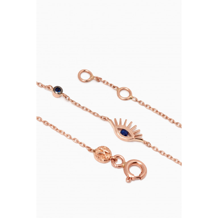 Kismet By Milka - Evil Eye Sapphire Bracelet in 14kt Rose Gold