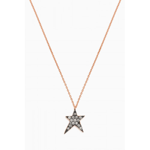 Kismet By Milka - Maxi Pavé Struck Star Diamond Necklace in 14kt Rose Gold