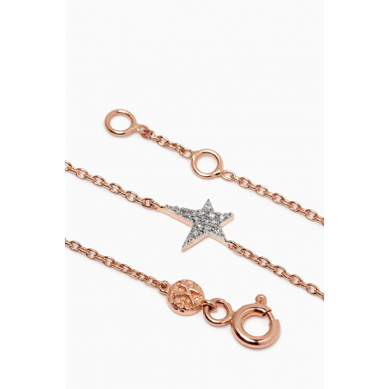 Kismet By Milka - Maxi Pavé Struck Star Diamond Bracelet in 14kt Rose Gold