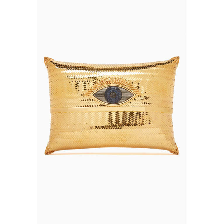 Evil Eye Evening Bag in Gold-plated Brass