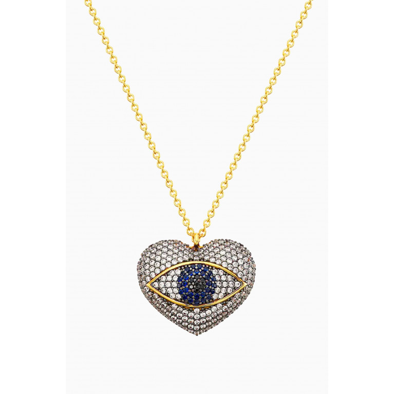 Begum Khan - Occhio del Amore Pendant Necklace in 24kt Gold-plated Bronze