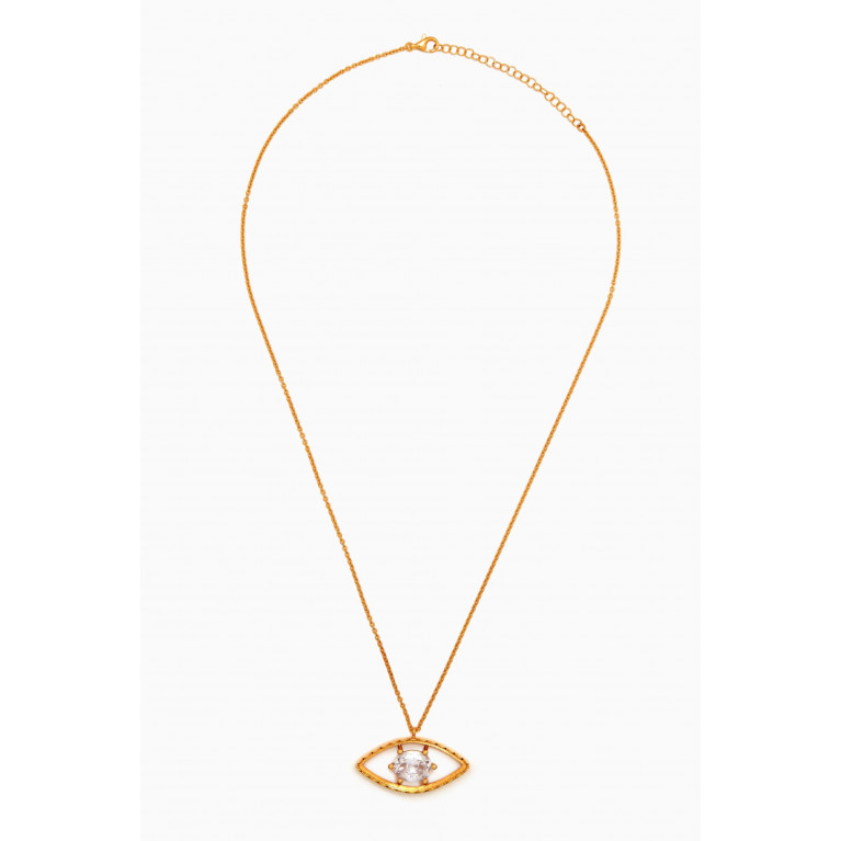 Begum Khan - Mini Occhio Pendant Necklace in 24kt Gold-plated Bronze
