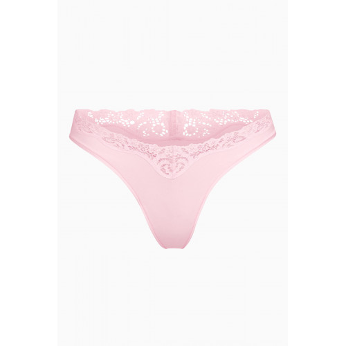 SKIMS - Fits Everybody Lace Dipped Thong CHERRY BLOSSOM