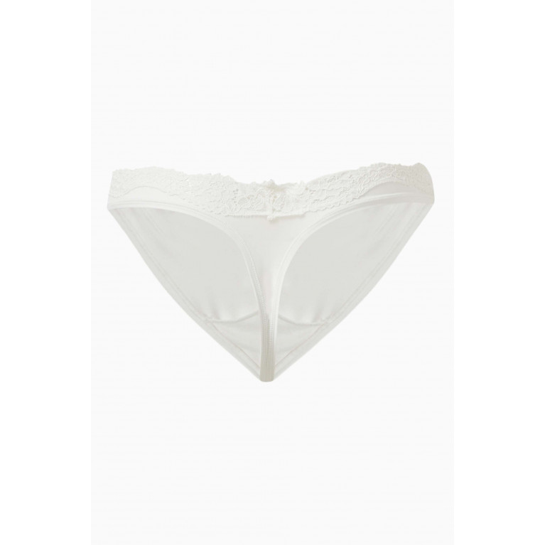 SKIMS - Fits Everybody Lace Dipped Thong Marble