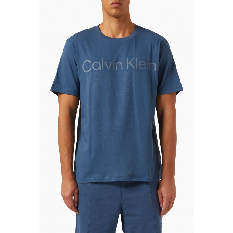 Calvin Klein - Logo T-shirt in Cotton Jersey Blue