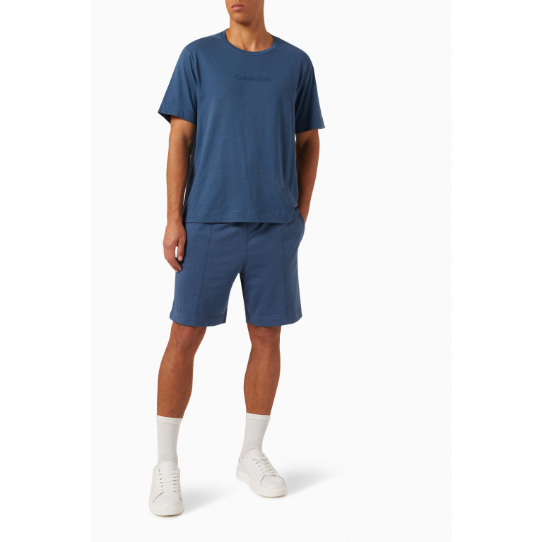 Calvin Klein - Logo Gym T-shirt in Cotton Blend Jersey Blue
