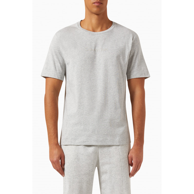 Calvin Klein - Logo Gym T-shirt in Cotton Blend Jersey Grey