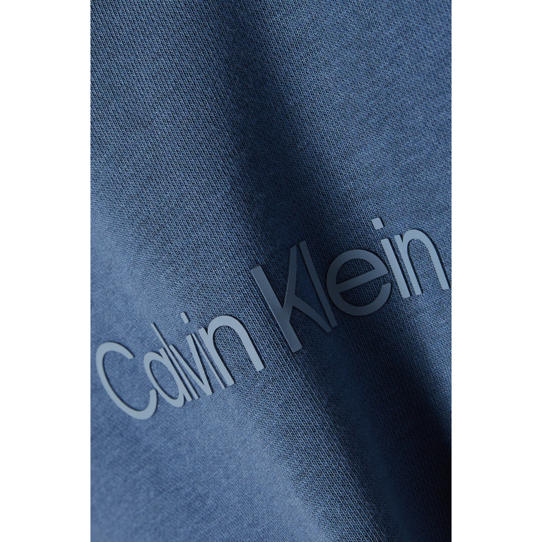 Calvin Klein - Logo Hoodie in Cotton Terry Blue