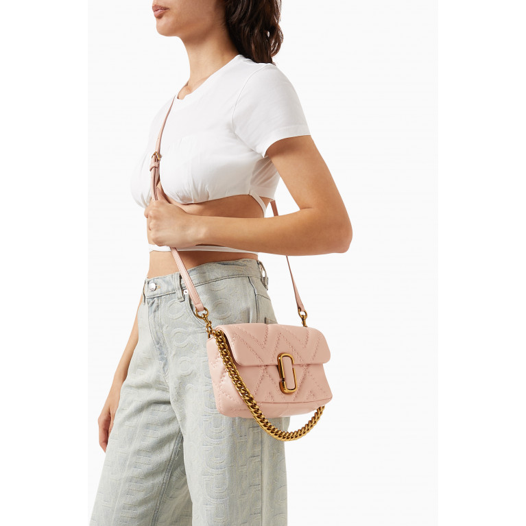 Marc Jacobs - Medium J Quilted Shoulder Bag in Leather Pink