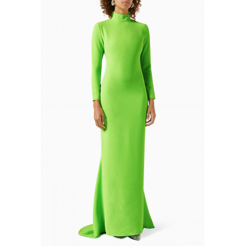 Solace London - Vivienne High-neck Maxi Dress in Crepe Green