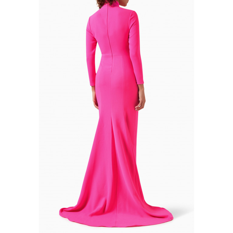 Solace London - Vivienne High-neck Maxi Dress in Crepe Pink