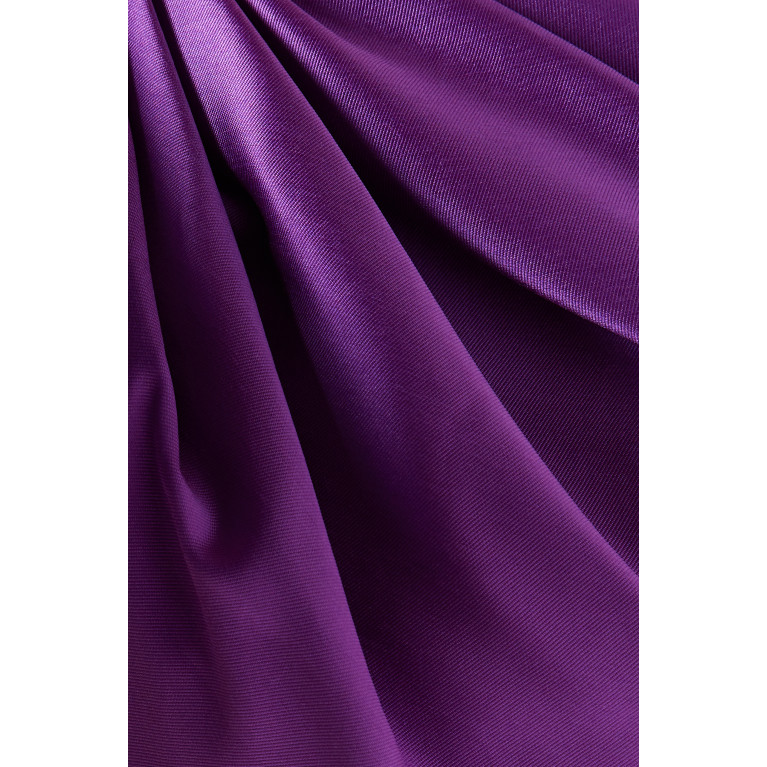 Solace London - Karli One-shoulder Maxi Dress in Crepe Purple