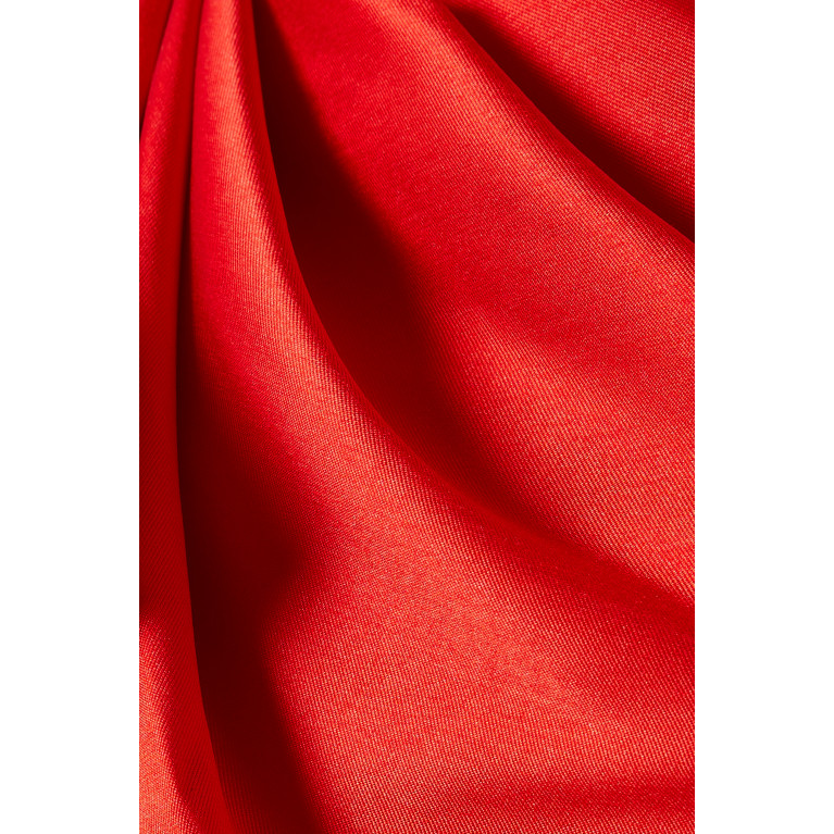 Solace London - Karli One-shoulder Maxi Dress in Crepe Red