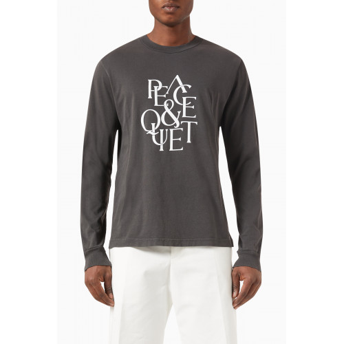 Museum of Peace & Quiet - Serif T-shirt in Cotton Jersey Black